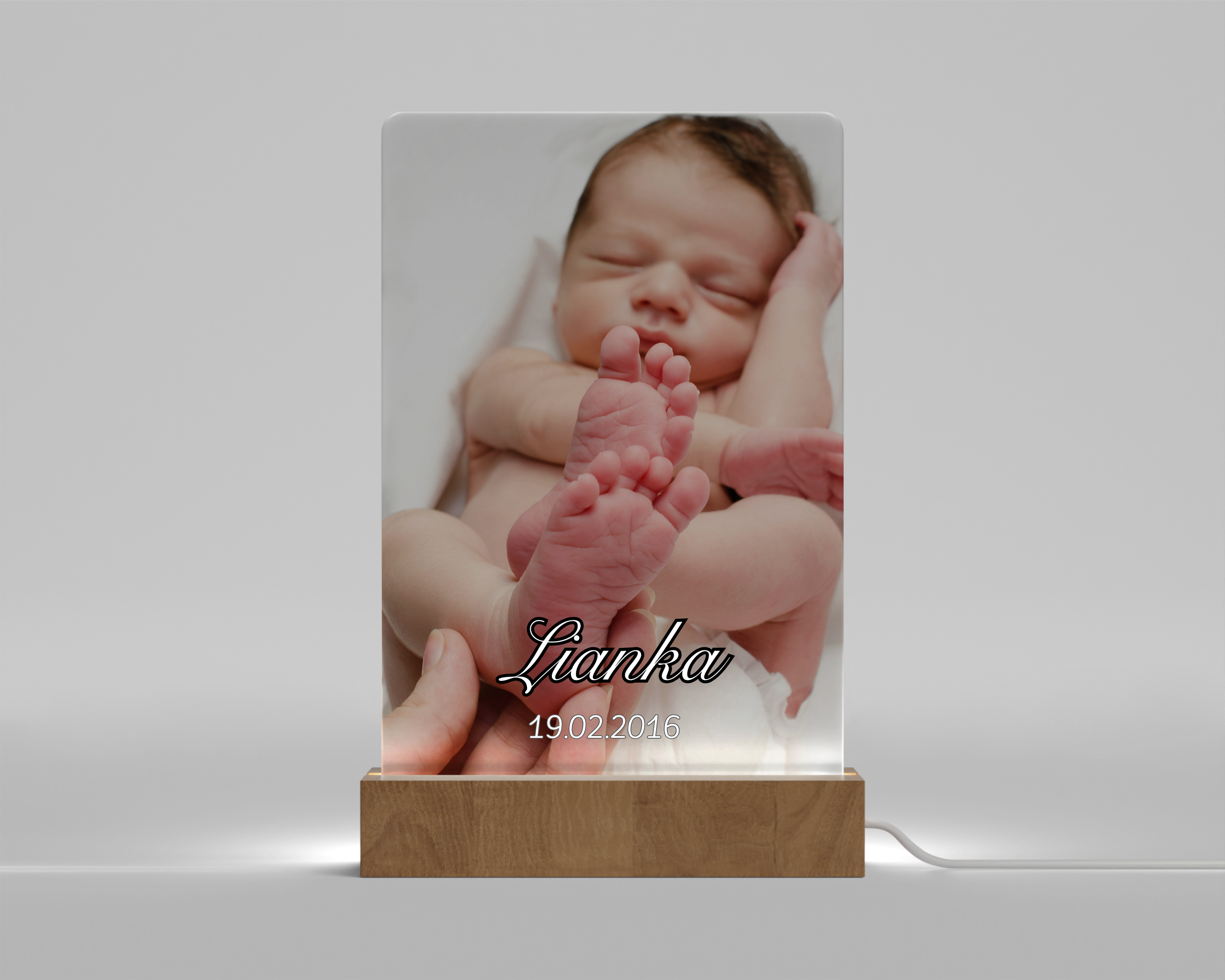 Photo frame with LED Base Light